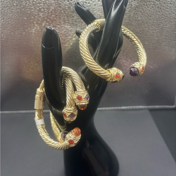 Gold and Purple Gemstone Amethyst and Citrine Bracelet 98.00 Each